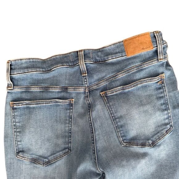 Madewell The Midrise Perfect Vintage Ankle Jean Light Wash Raw Fray Hem Stretchy - Picture 4 of 8